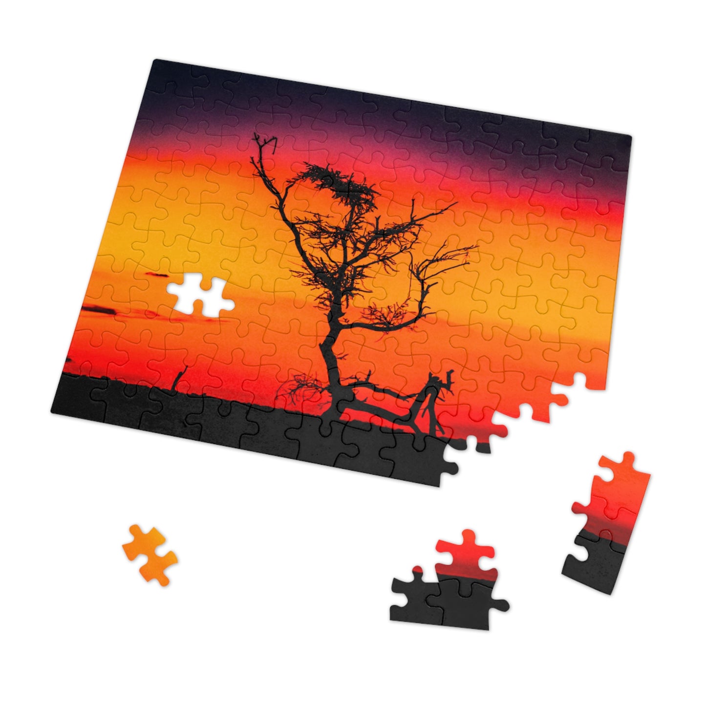 Kalahari Sunset Jigsaw Puzzle with Tin