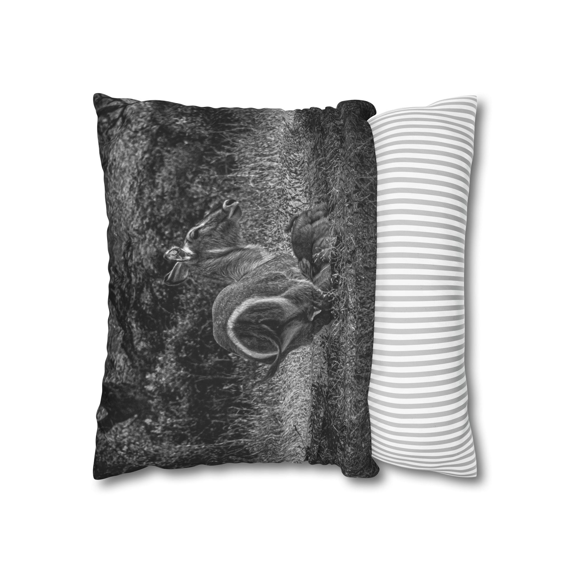 Waterbuck Baby Animal Pillowcase B&W