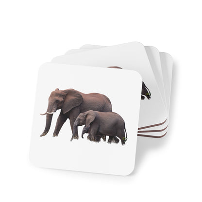 Family of Elephants Coasters Square 3.7" x 3.7" 4pcs