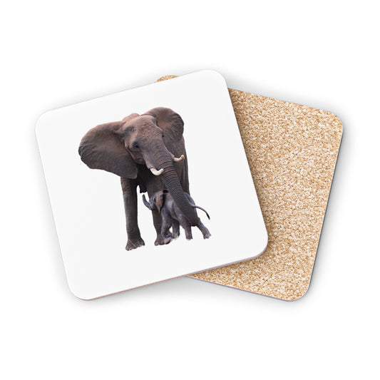 Calf Drinking Elephant Coasters Square 3.7" x 3.7" 1pc