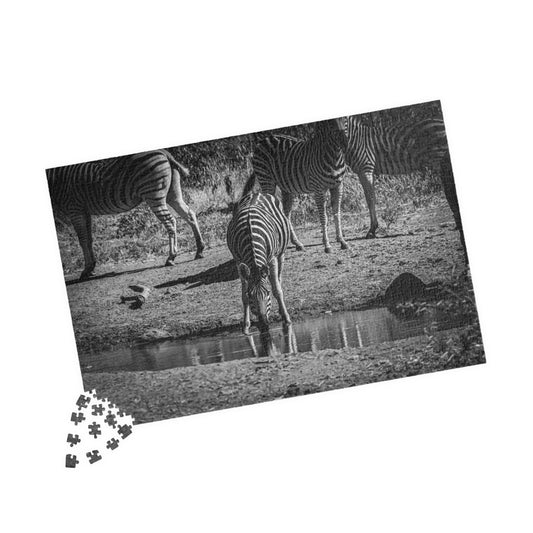 African Zebra Jigsaw Puzzle B&W 1014 pcs (Horizontal)