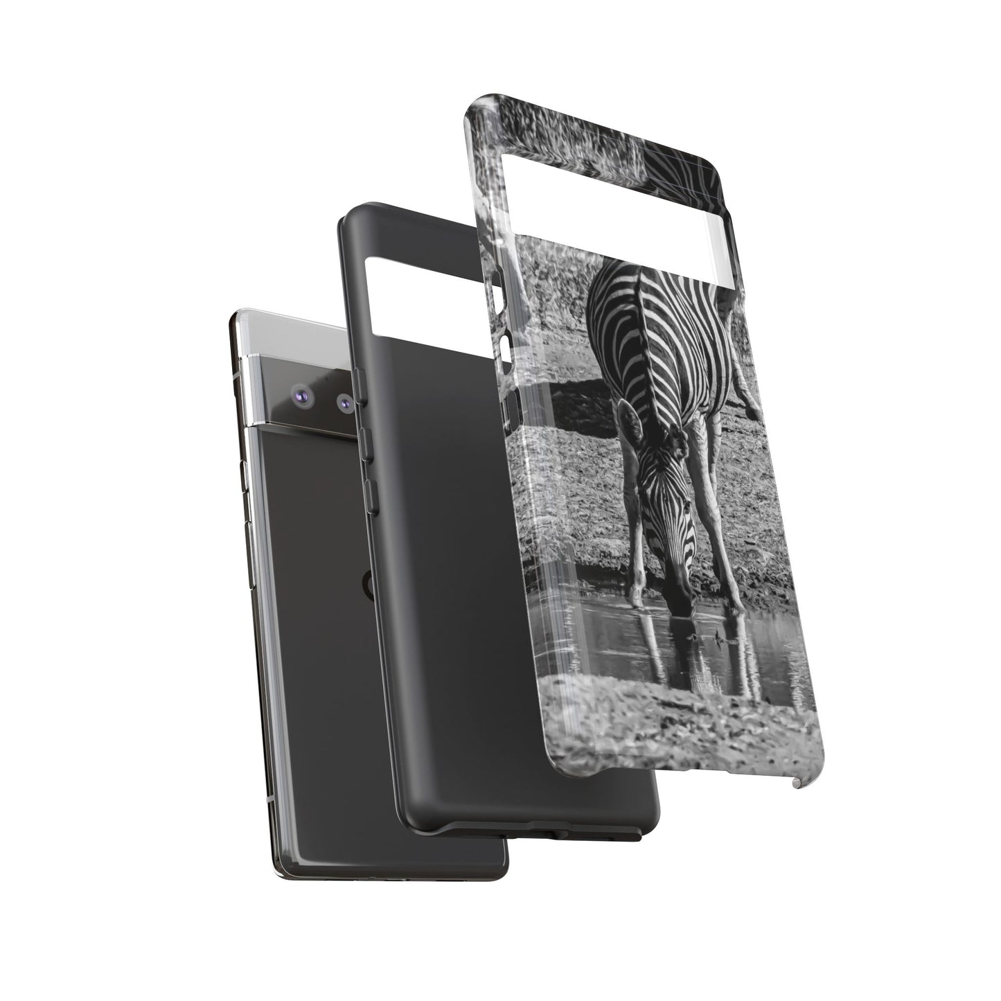 Tough Case - Zebra Drinking B&W