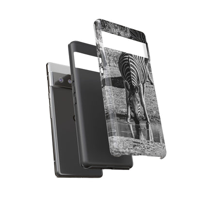 Tough Case - Zebra Drinking B&W
