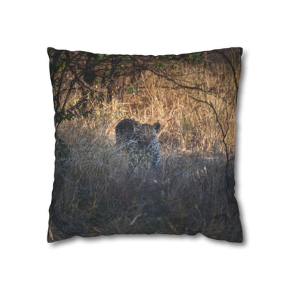 Poly Canvas Pillowcase - Leopard Cub 18" × 18"