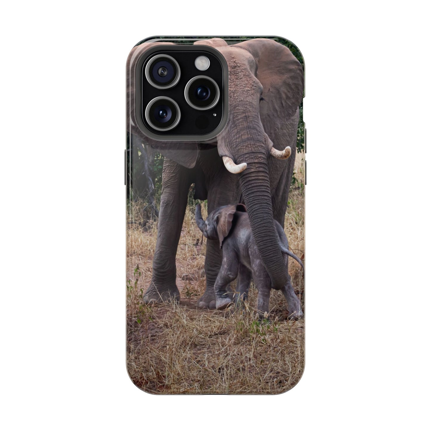 Magsafe® Compatible Tough Cases - Elephant and Baby iPhone 15 Pro Max Glossy