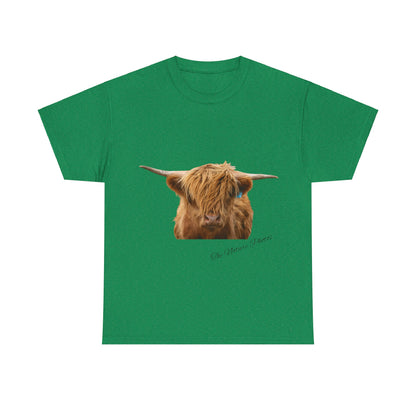 Highland Cow Tee Antique Irish Green