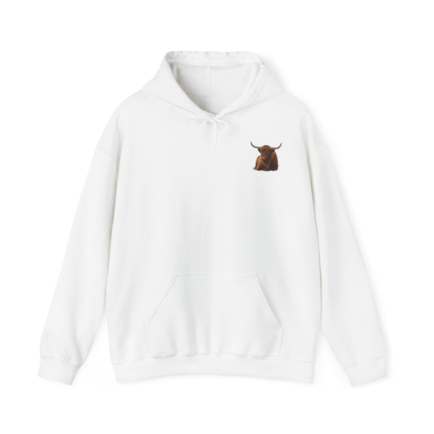 Highland Cattle Hoodie White