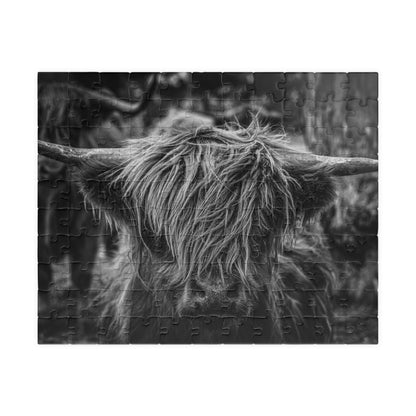 Scottish Highland Cattle Puzzle B&W 110 pcs (Horizontal)