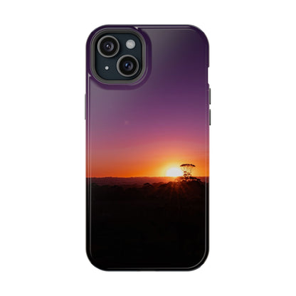 Magsafe® Compatible Tough Cases - Purple Sunset iPhone 15 Plus Glossy
