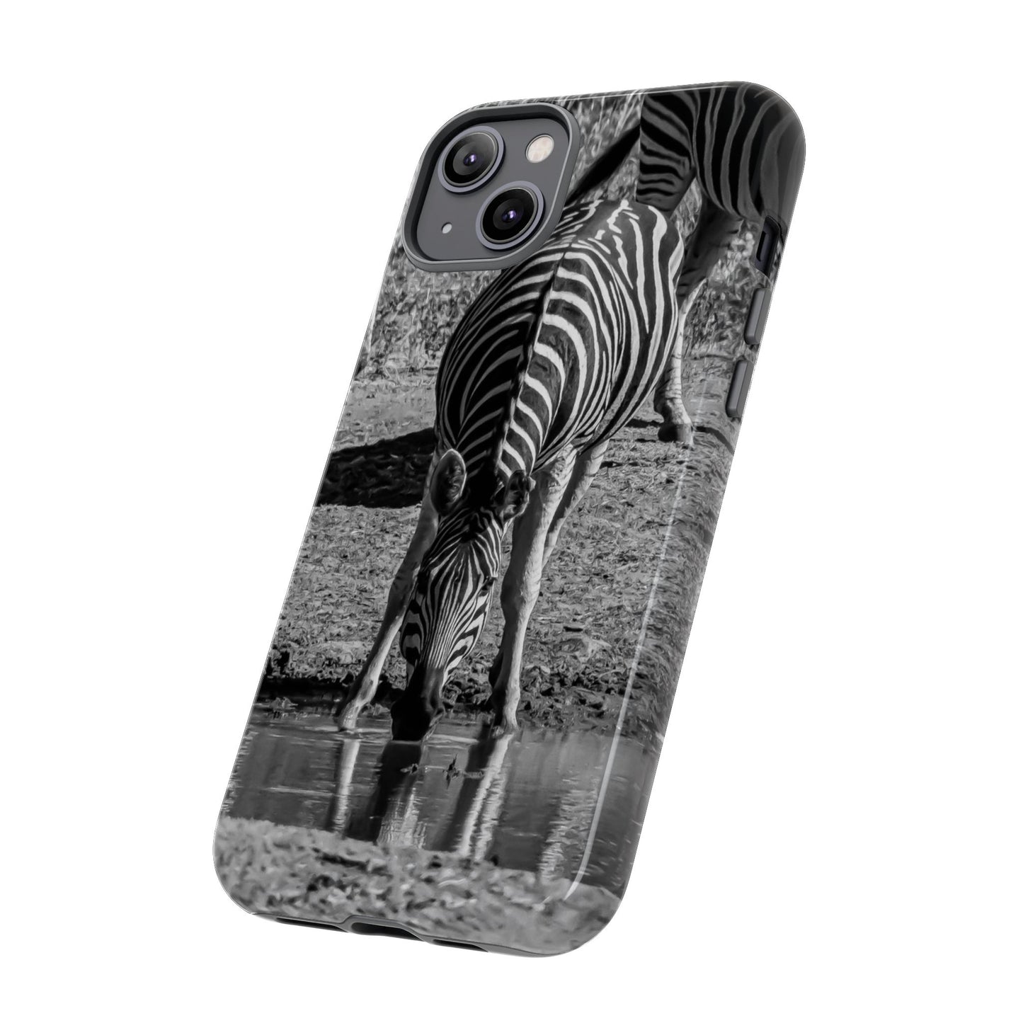 Tough Case - Zebra Drinking B&W