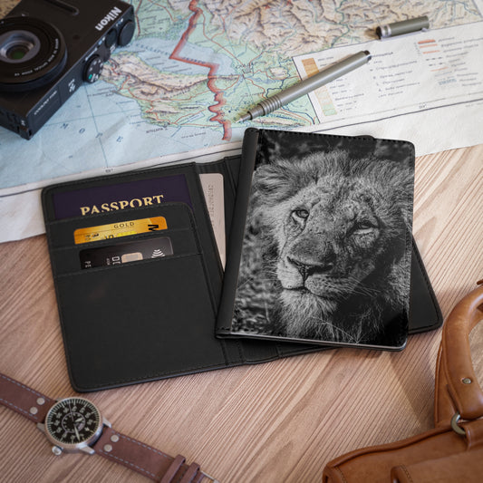 Passport Cover - Old Lion 3.9" x 5.8" Black