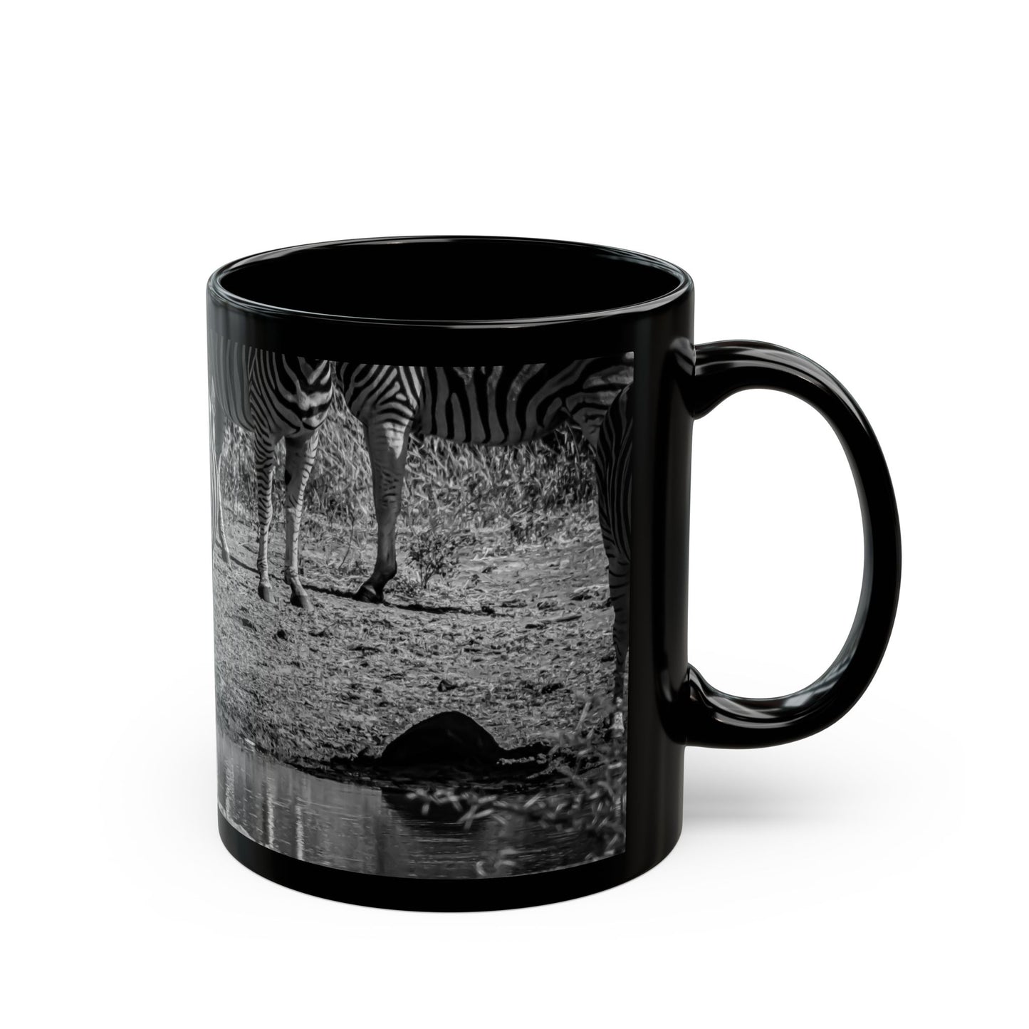 Drinking Zebra Mug B&W