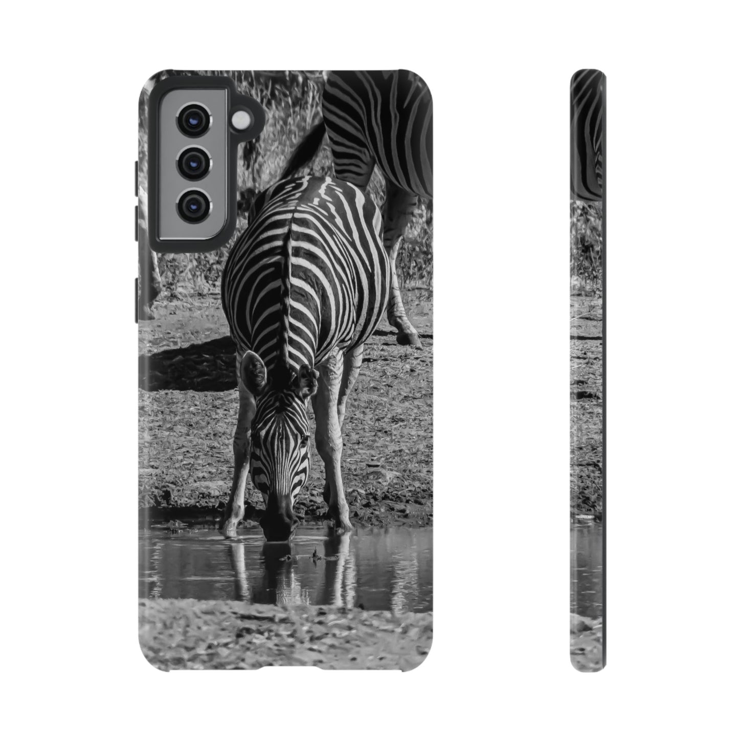 Tough Case - Zebra Drinking B&W Samsung Galaxy S21 Plus Glossy