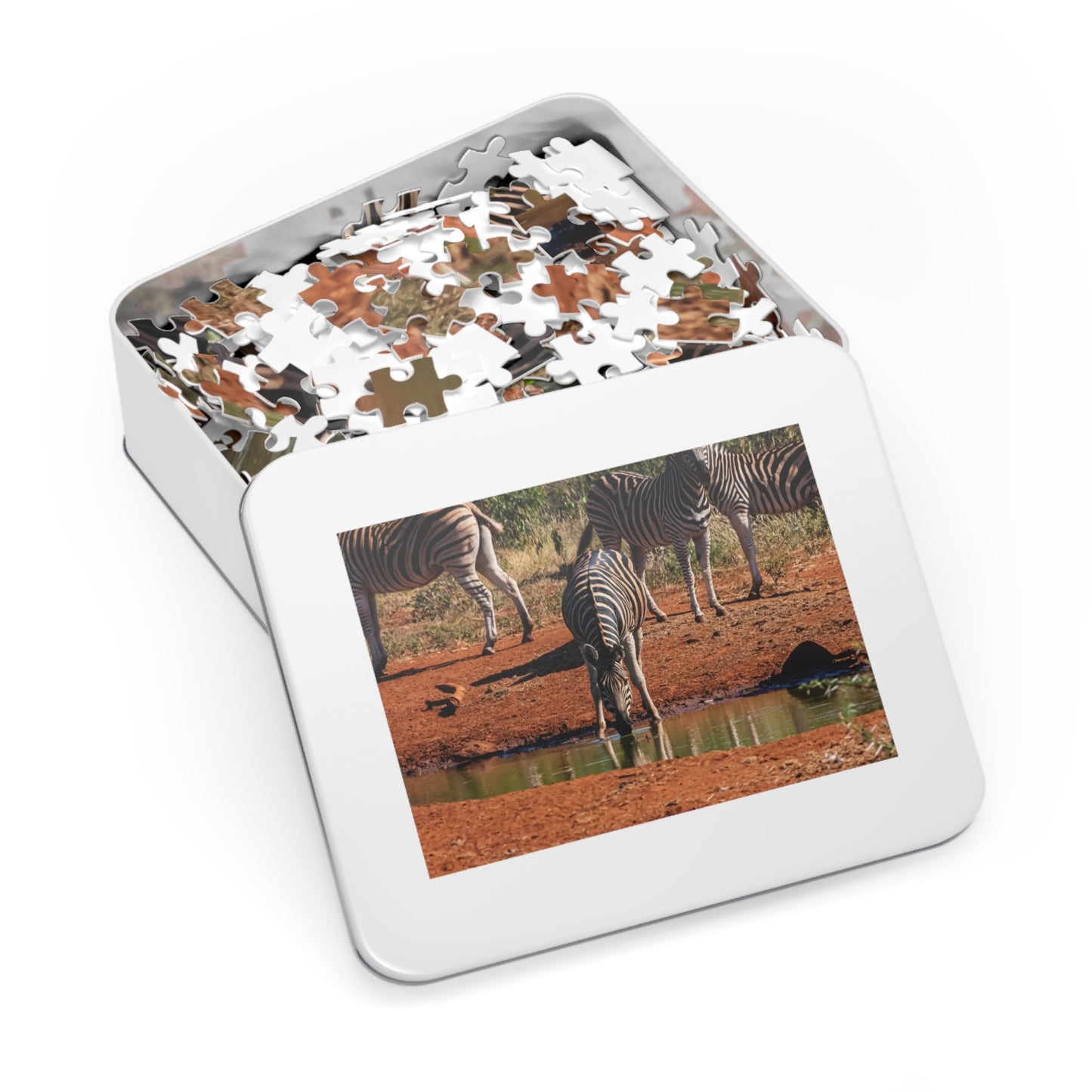 African Zebra Jigsaw Puzzle with Tin