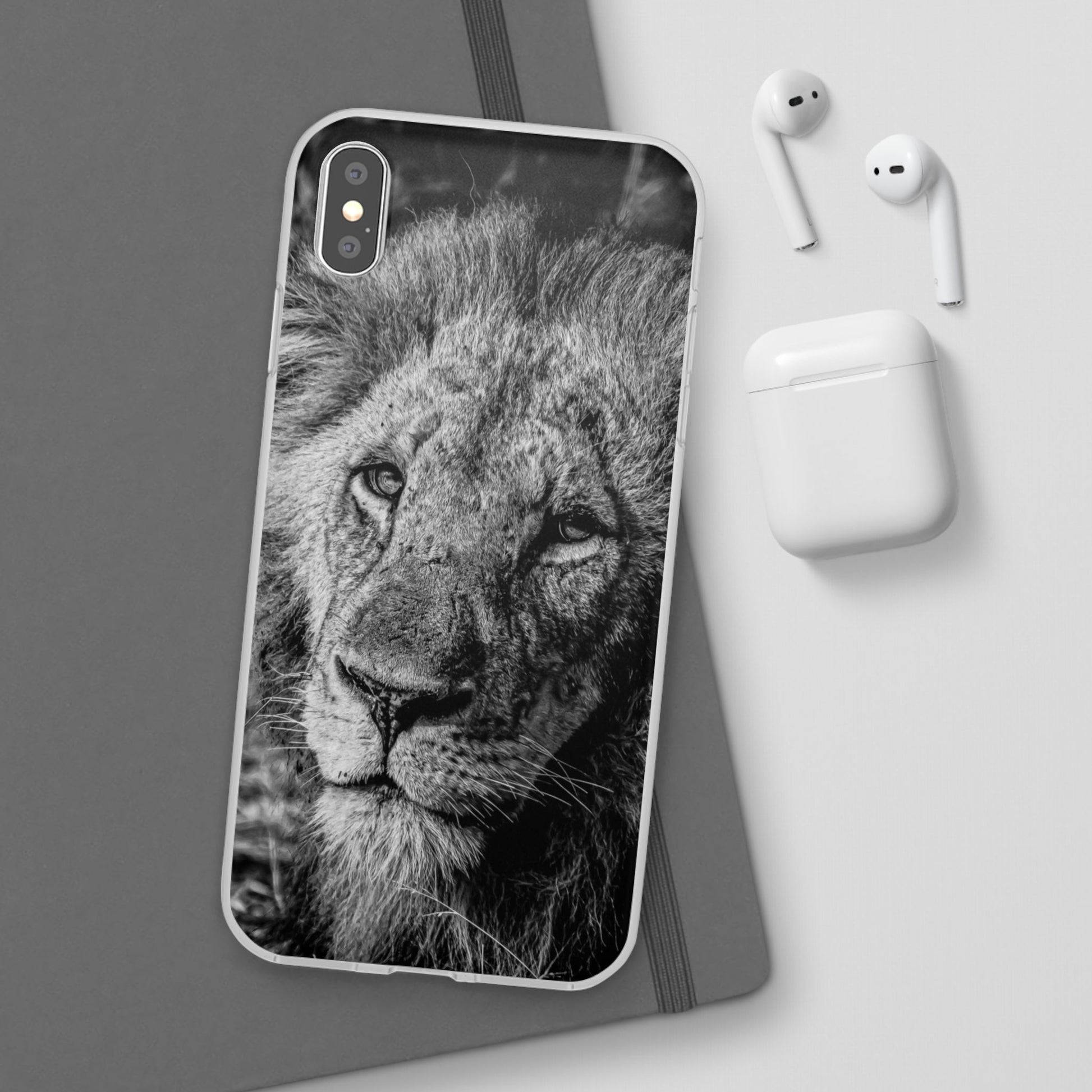 Flexible Lion Phone Cases B&W