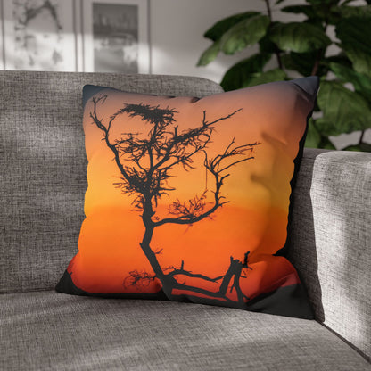 Poly Canvas Pillowcase - Sunset over the Kalahari