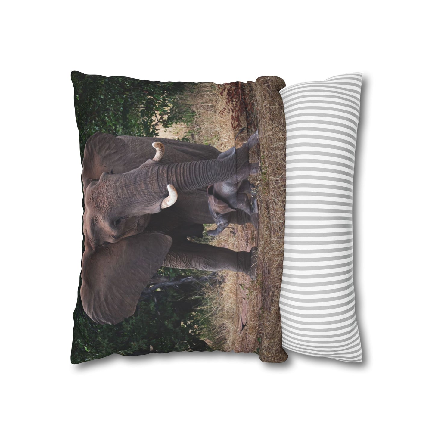 Poly Canvas Pillowcase - Elephant and Calf