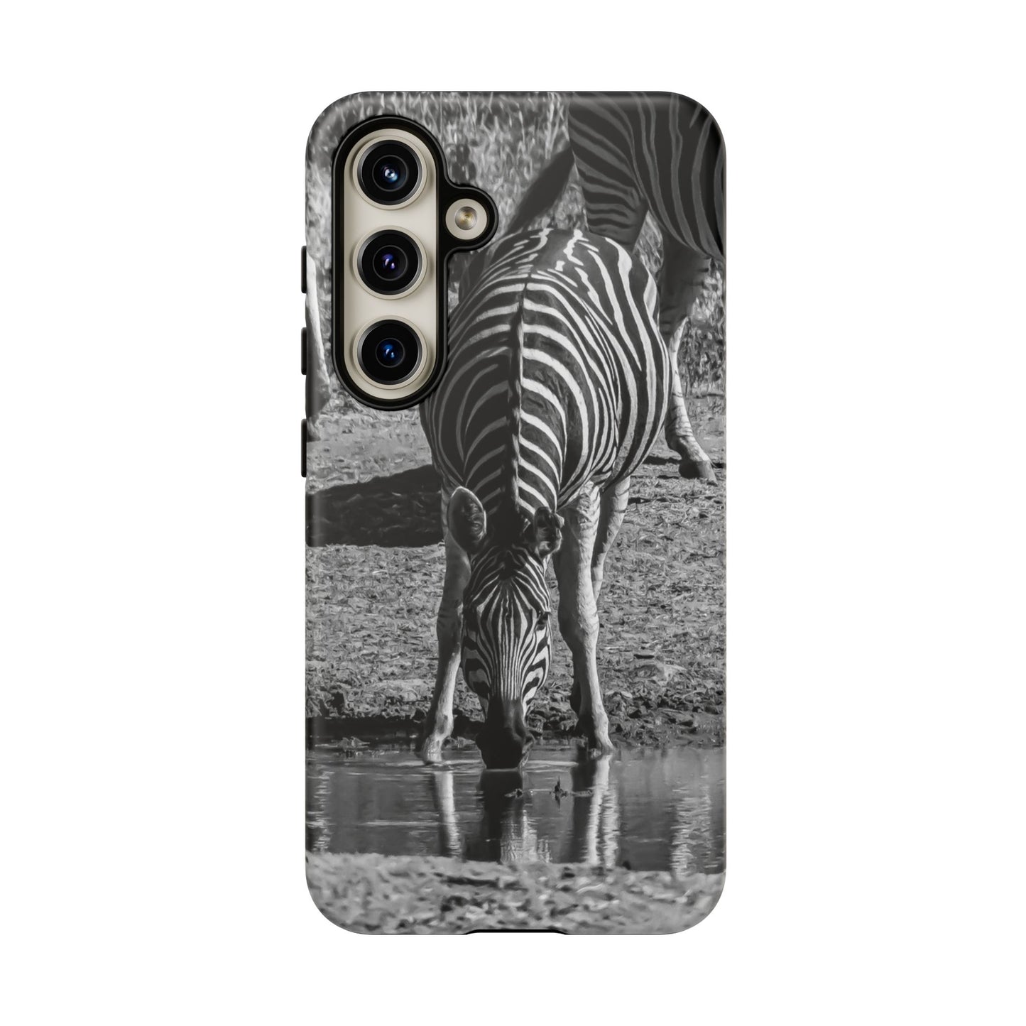 Tough Case - Zebra Drinking B&W Samsung Galaxy S24 Matte