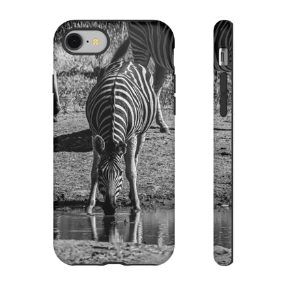 Tough Case - Zebra Drinking B&W iPhone 8 Matte