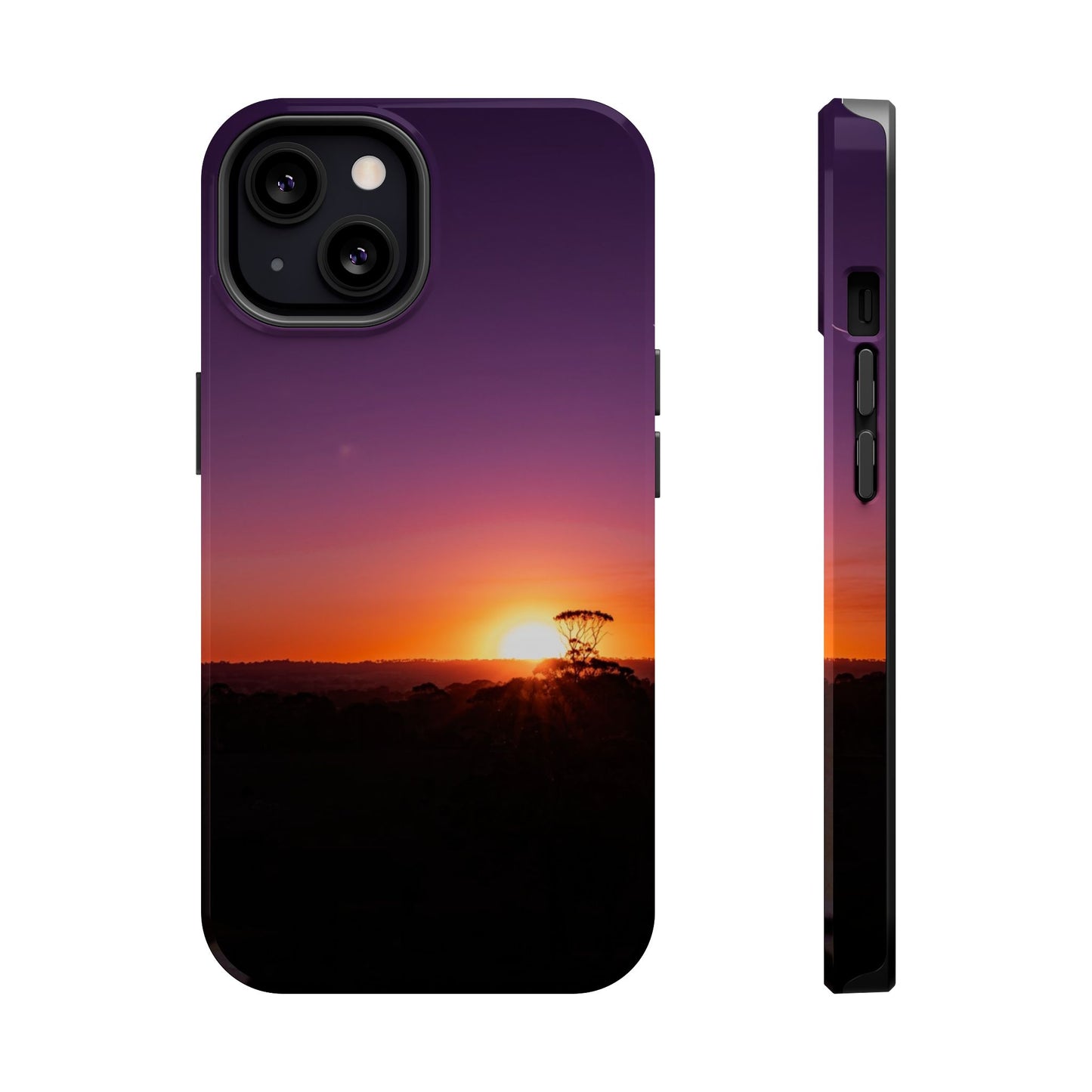 Magsafe® Compatible Tough Cases - Purple Sunset iPhone 13 Glossy