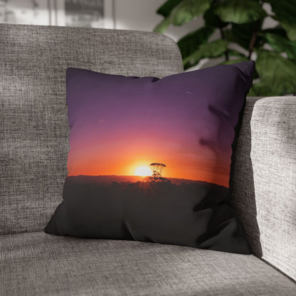 Poly Canvas Pillowcase - Purple Sunset