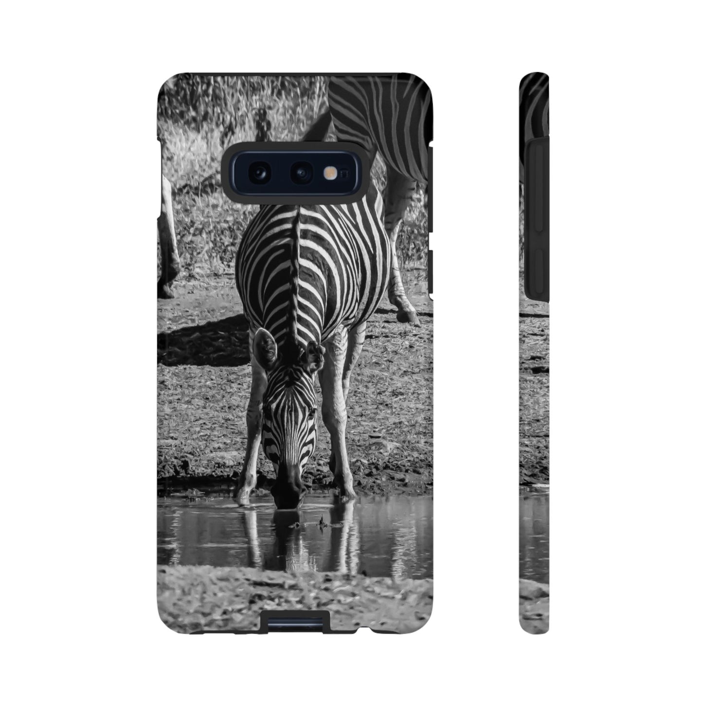 Tough Case - Zebra Drinking B&W Samsung Galaxy S10E Glossy