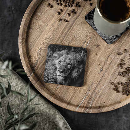 Male Lion Coasters B&W