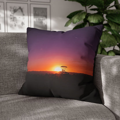 Poly Canvas Pillowcase - Purple Sunset