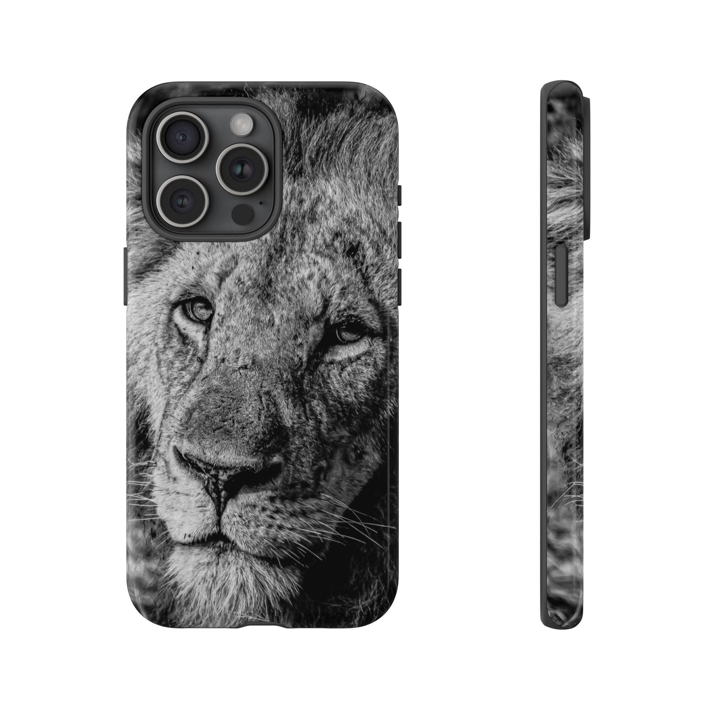 Tough Case - Old Lion B&W iPhone 15 Pro Max Glossy