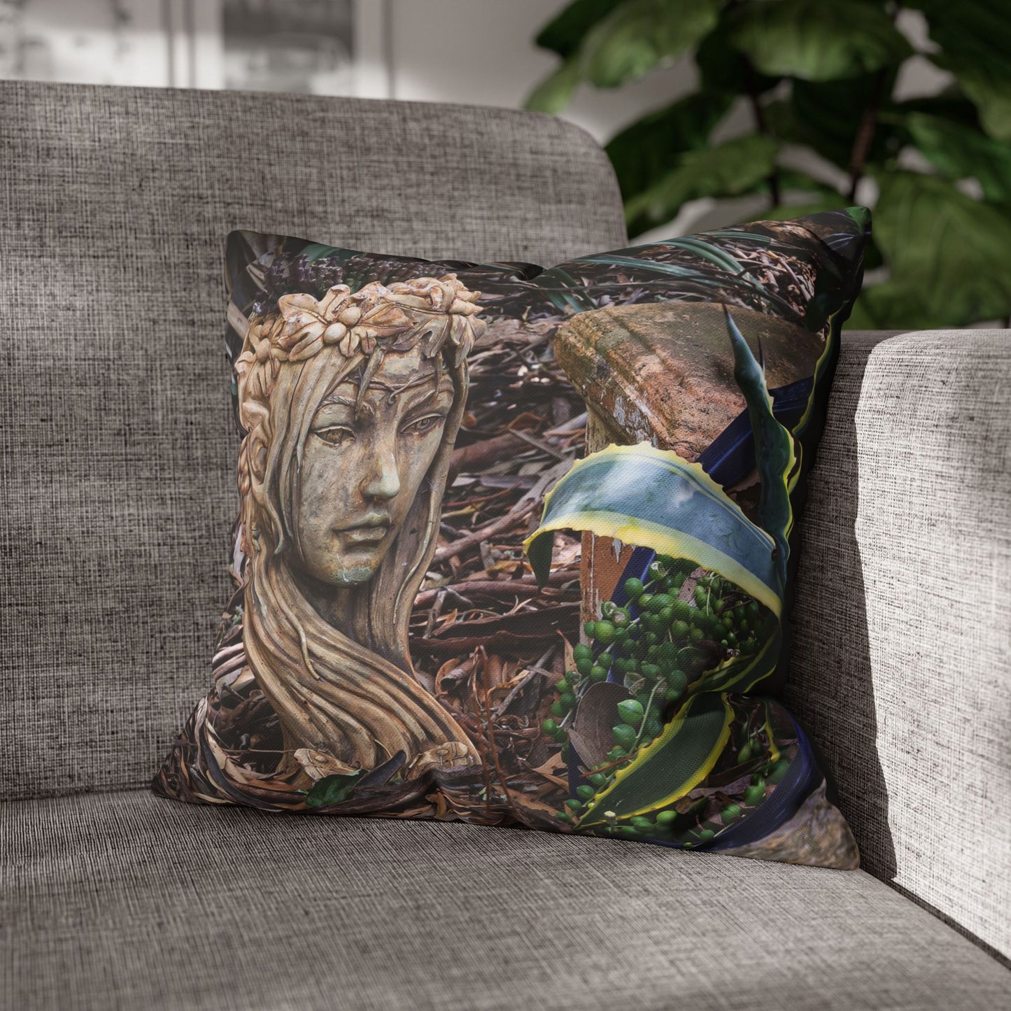 Poly Canvas Pillowcase - Elven Garden