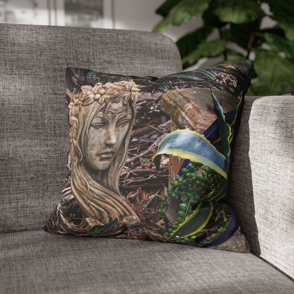 Poly Canvas Pillowcase - Elven Garden