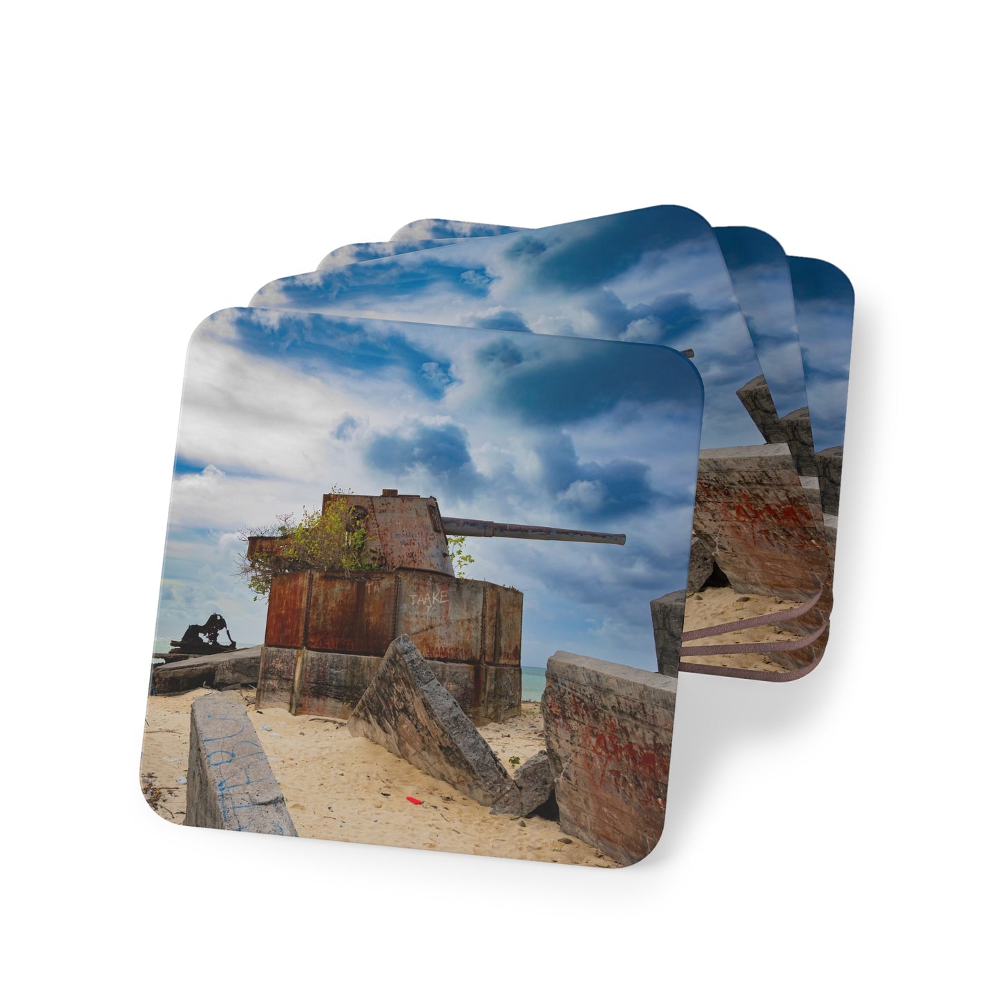 World War II Coasters Square 3.7" x 3.7" 4pcs