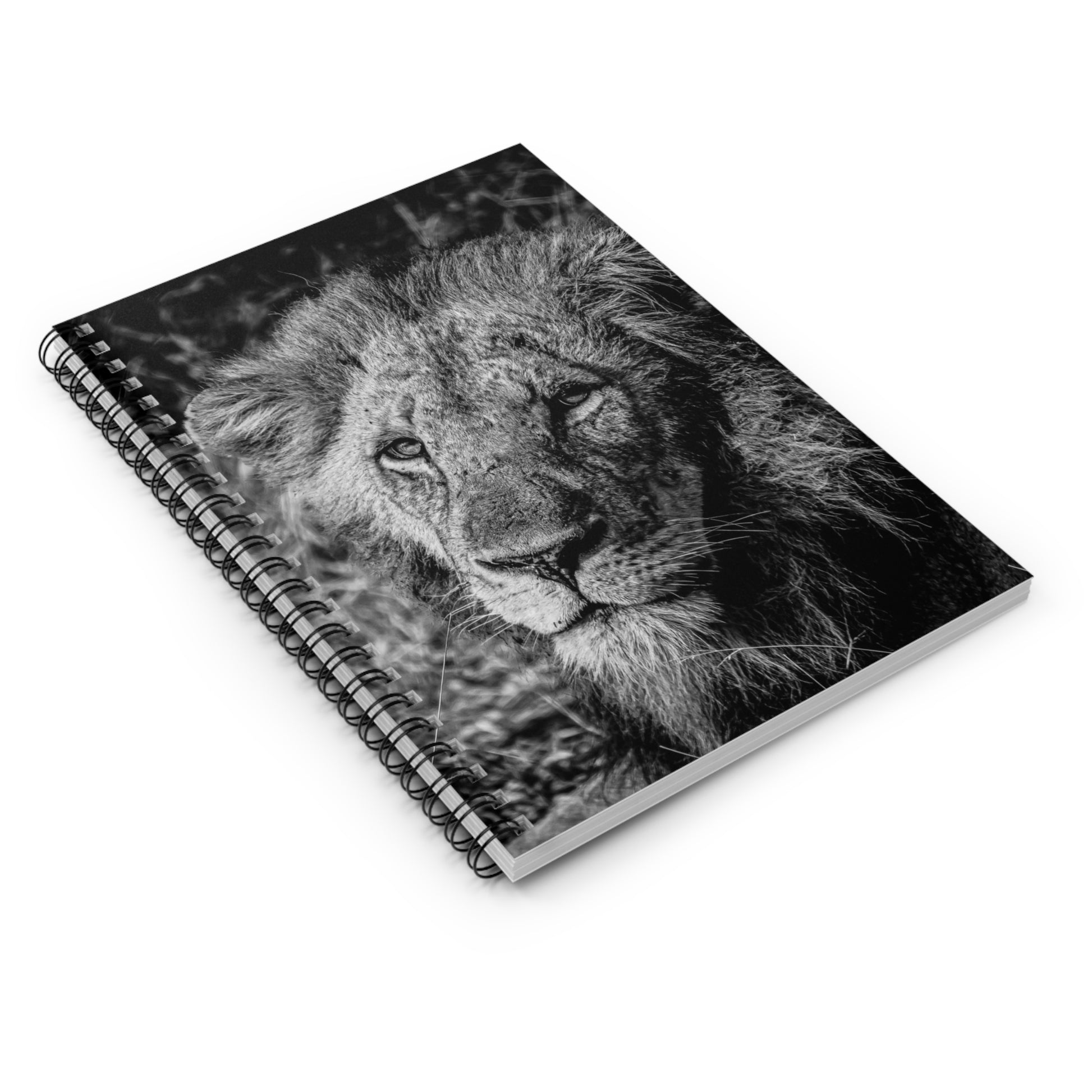 Old Lion Spiral Notebook B&W