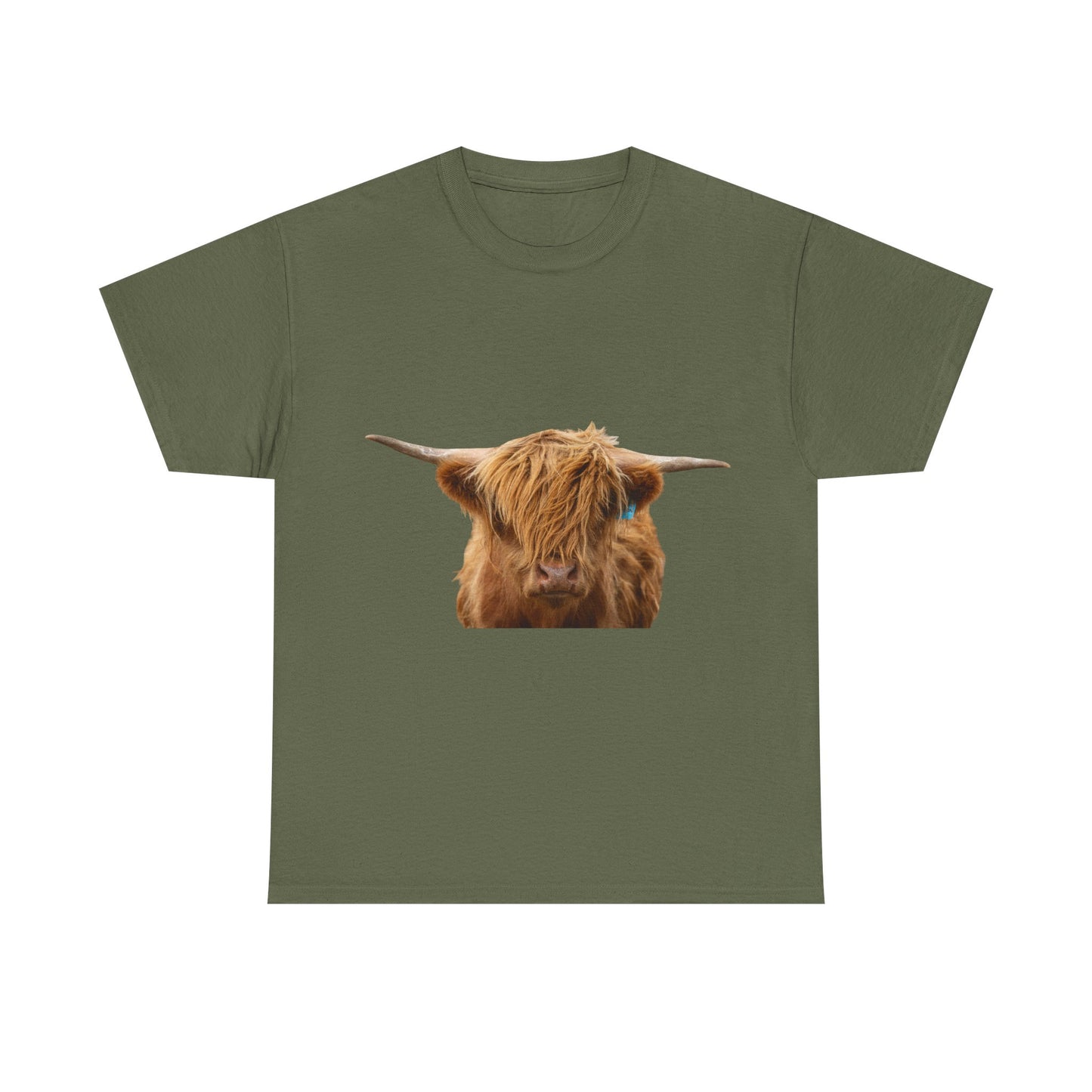 Highland Cow Tee Military Green