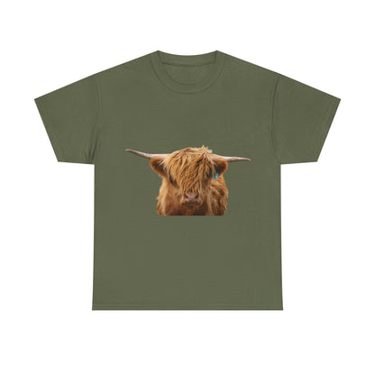Highland Cow Tee Military Green