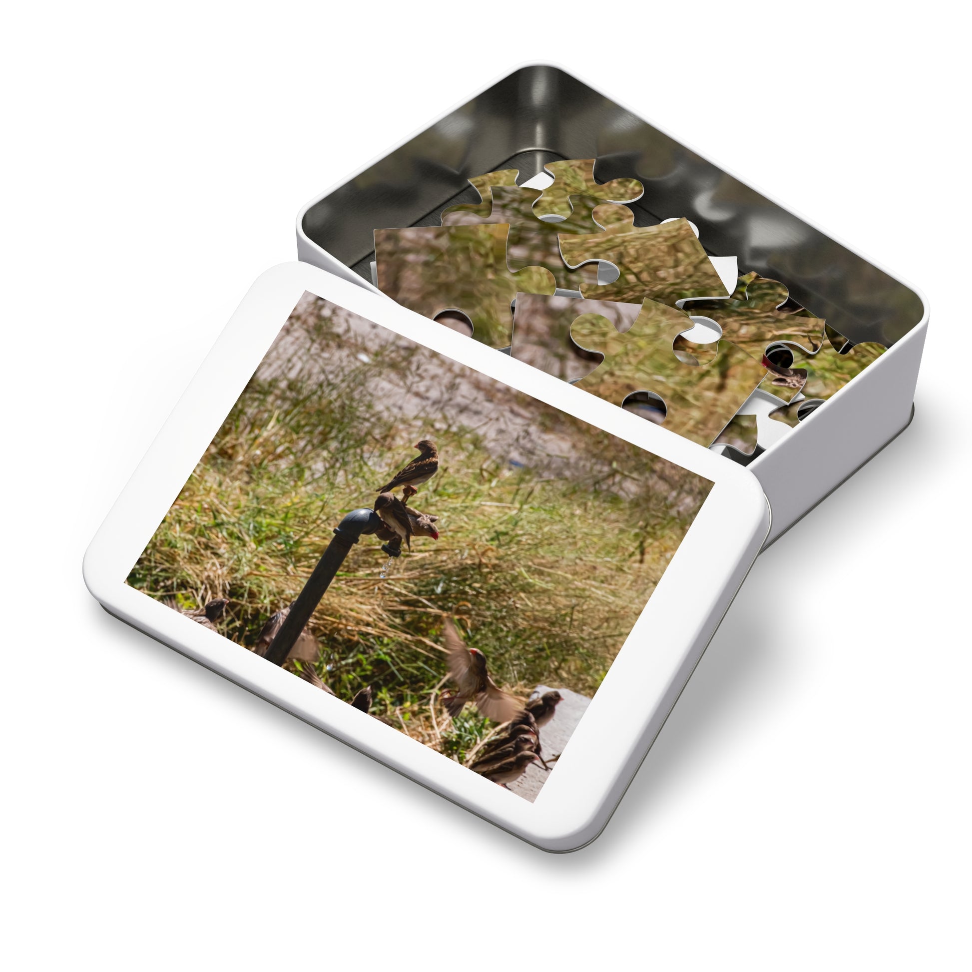 African Birds Jigsaw Puzzle with Tin