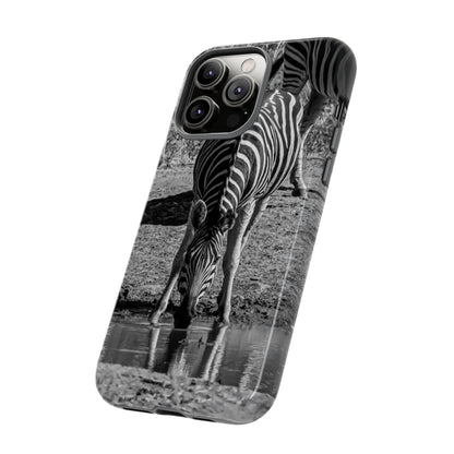 Tough Case - Zebra Drinking B&W