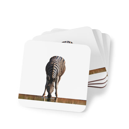 Drinking Zebra Coasters Square 3.7" x 3.7" 4pcs