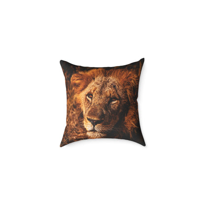 Old Lion Pillow 16" × 16"