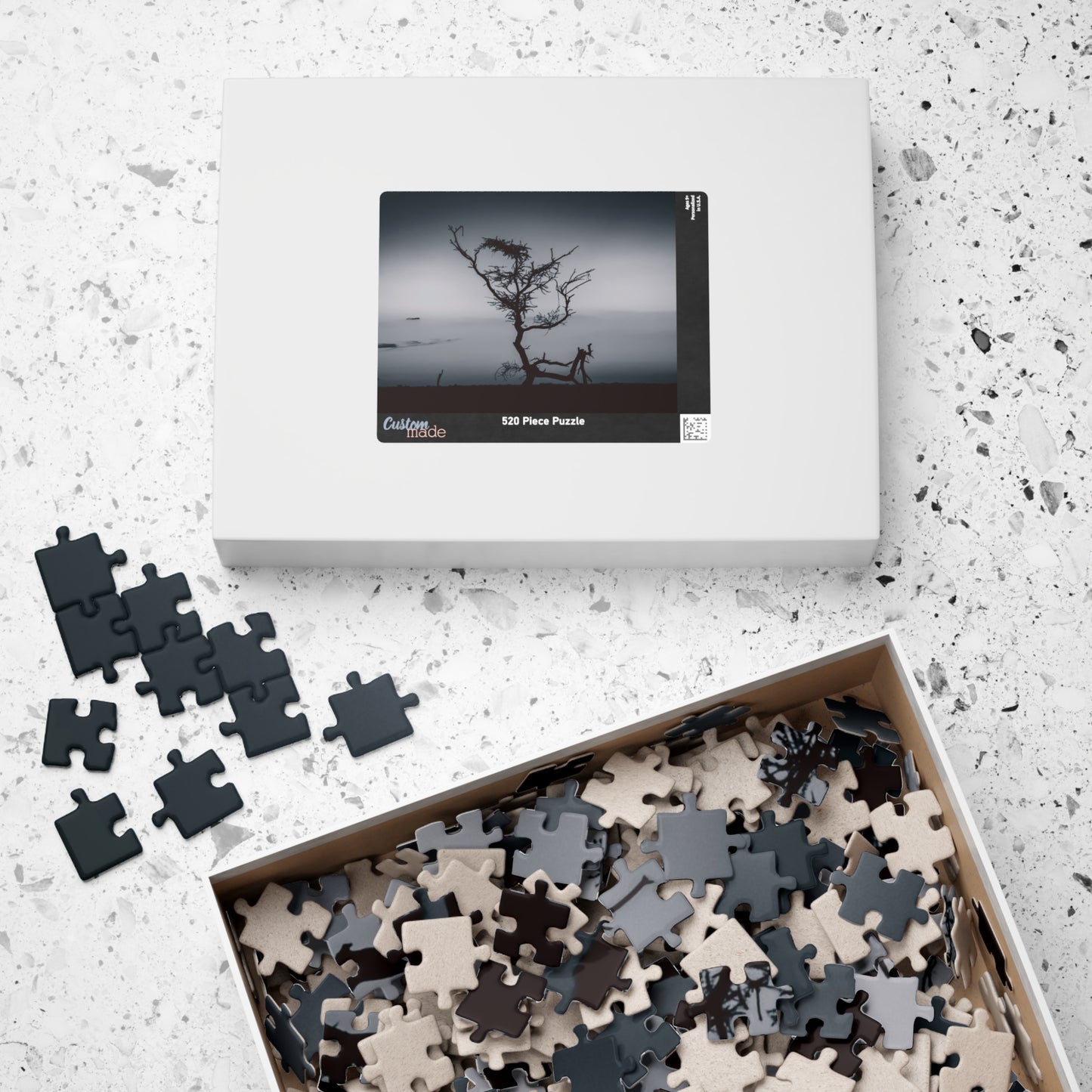 Kalahari Sunset Jigsaw Puzzle B&W 520 pcs (Horizontal)