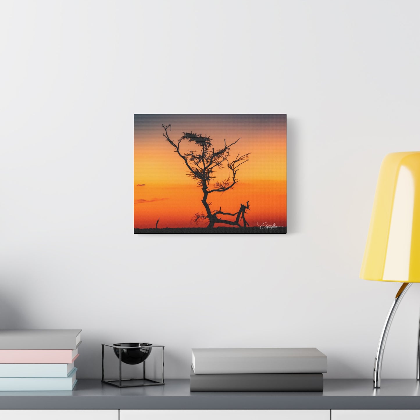 Matte Canvas, Stretched, 1.25" - Sunset over the Kalahari