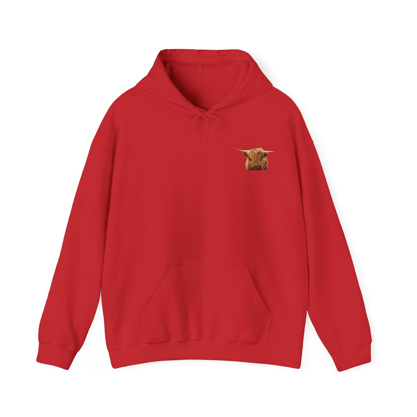 Highland Cow Hoodie Red