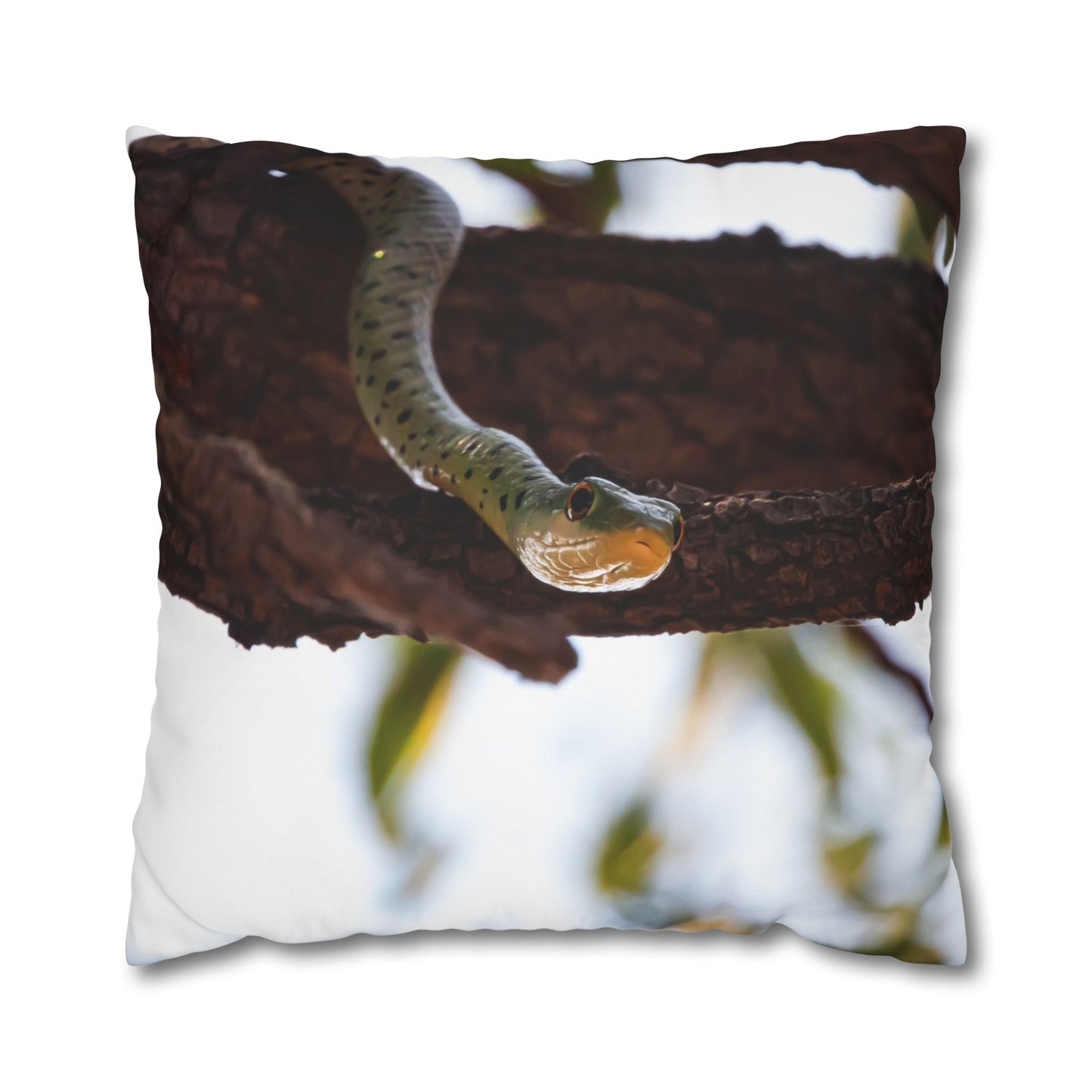 Poly Canvas Pillowcase - Spotted Bush Snake