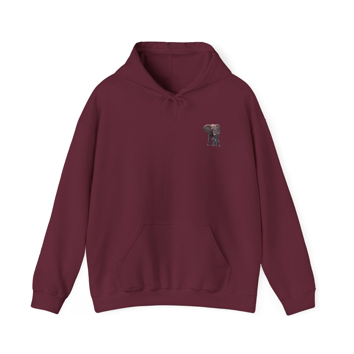 Baby Elephant Hoodie Maroon