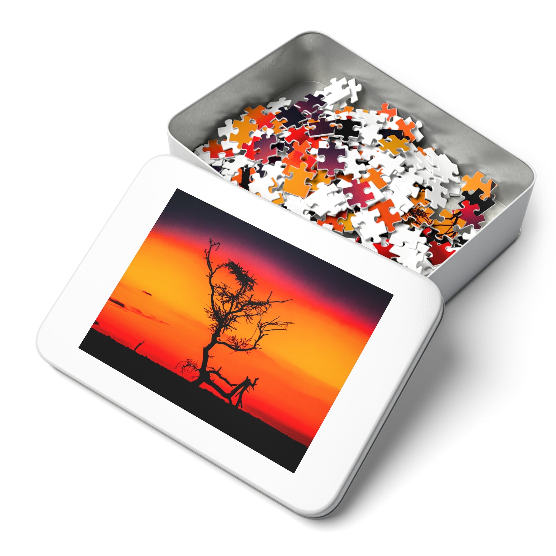 Kalahari Sunset Jigsaw Puzzle with Tin