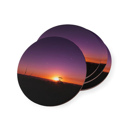 Purple Sunset Coasters Round 3.7" x 3.7" 4pcs