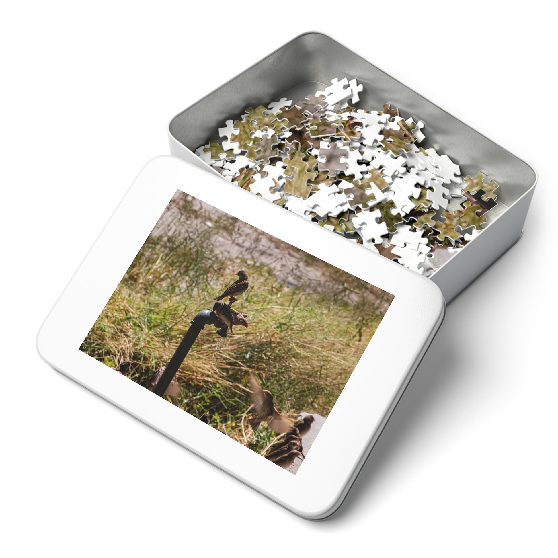 African Birds Jigsaw Puzzle with Tin