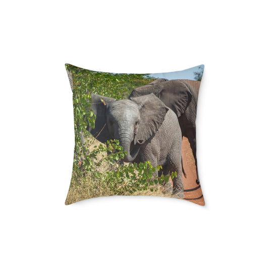 Young Elephant Pillow 20" × 20"