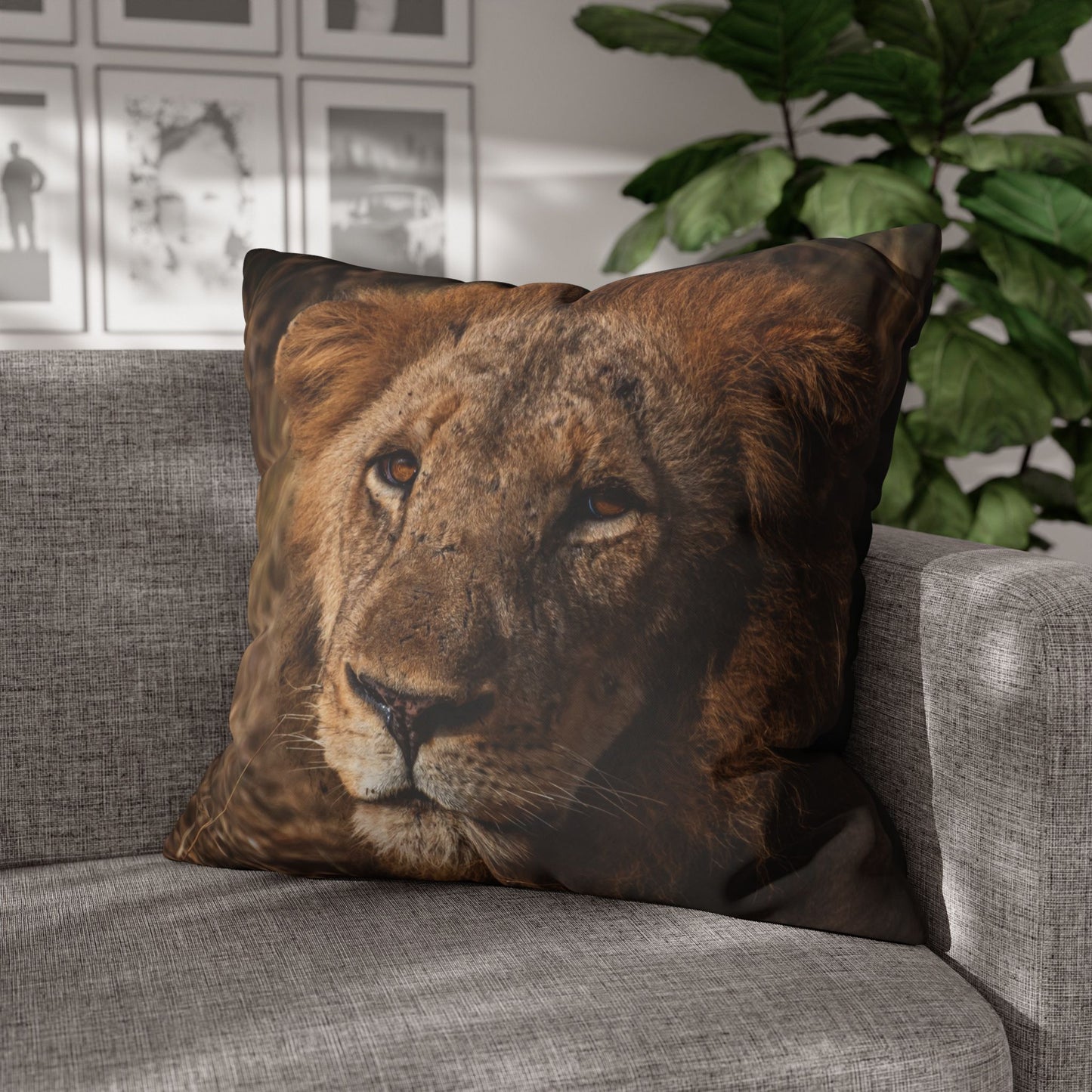 Poly Canvas Pillowcase - Old Lion