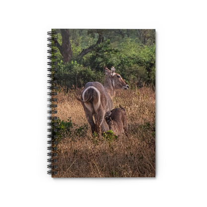 Spiral Notebook - Ruled Line - Waterbuck and Baby